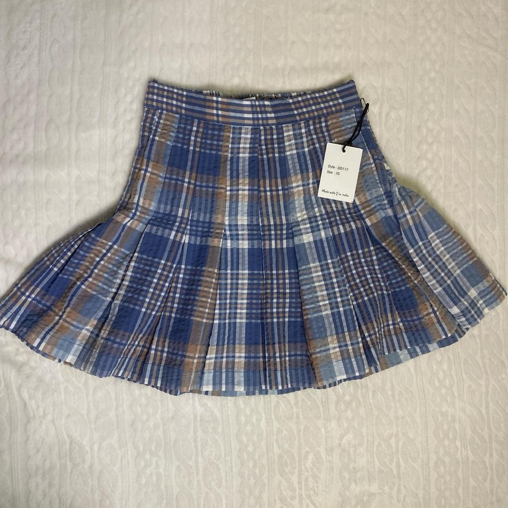 Pleated plaid skirt xs